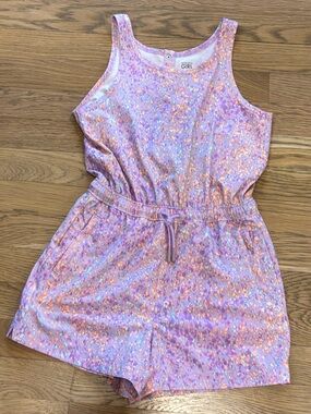 Athleta Girls Lavender and Orange Speckled Romper NWOT